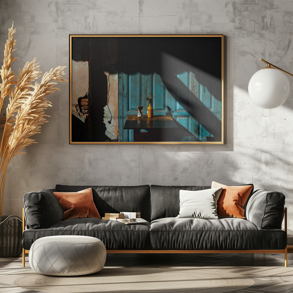 Empty table at cafeteria on the street side | Canvas