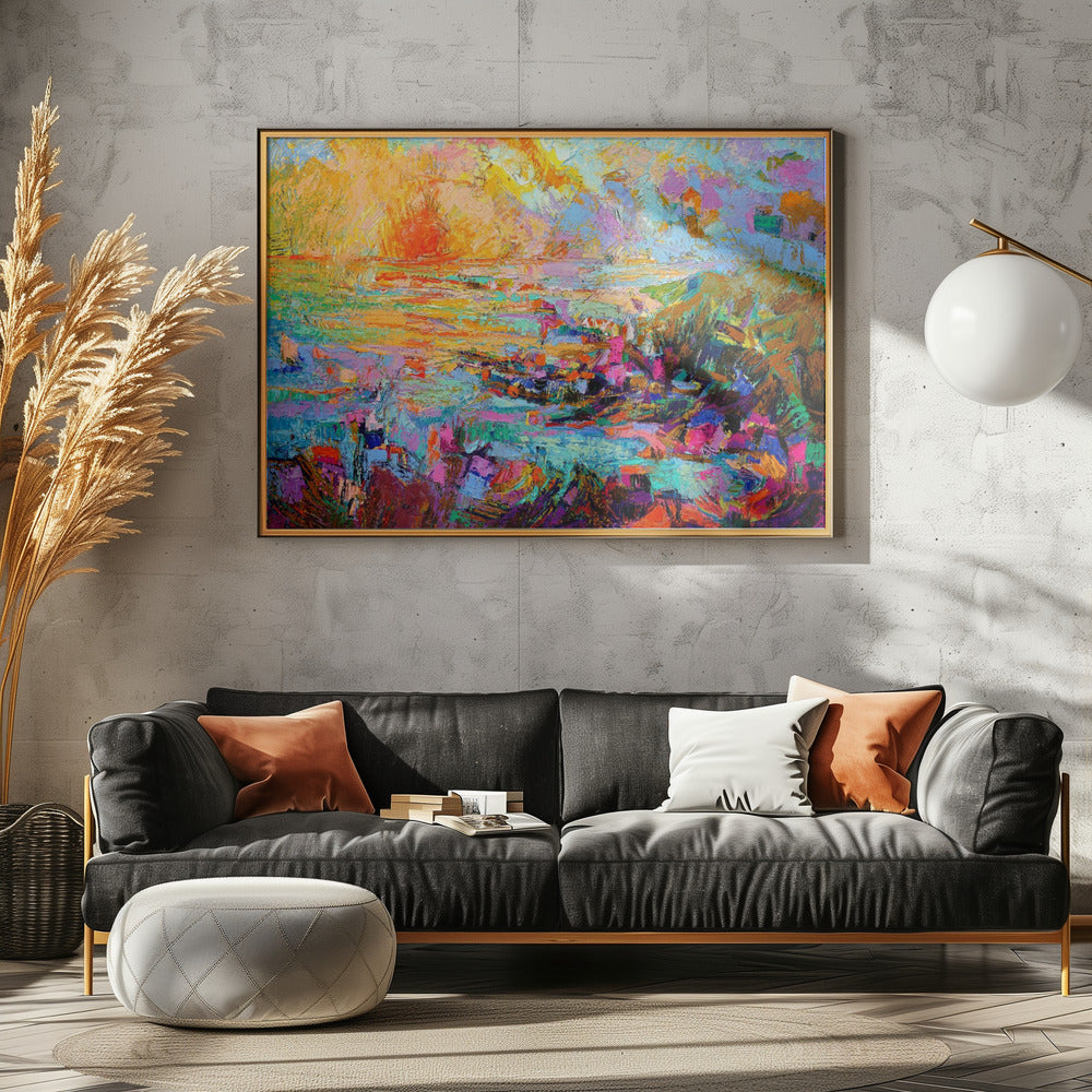 Sunset Over A Vivid Landscape | Poster