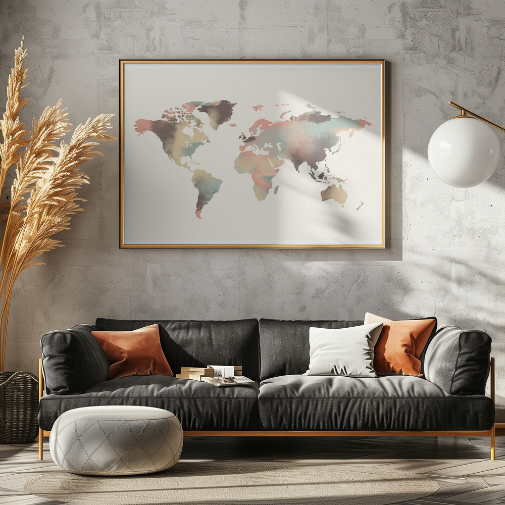 Watercolor World Map | Canvas