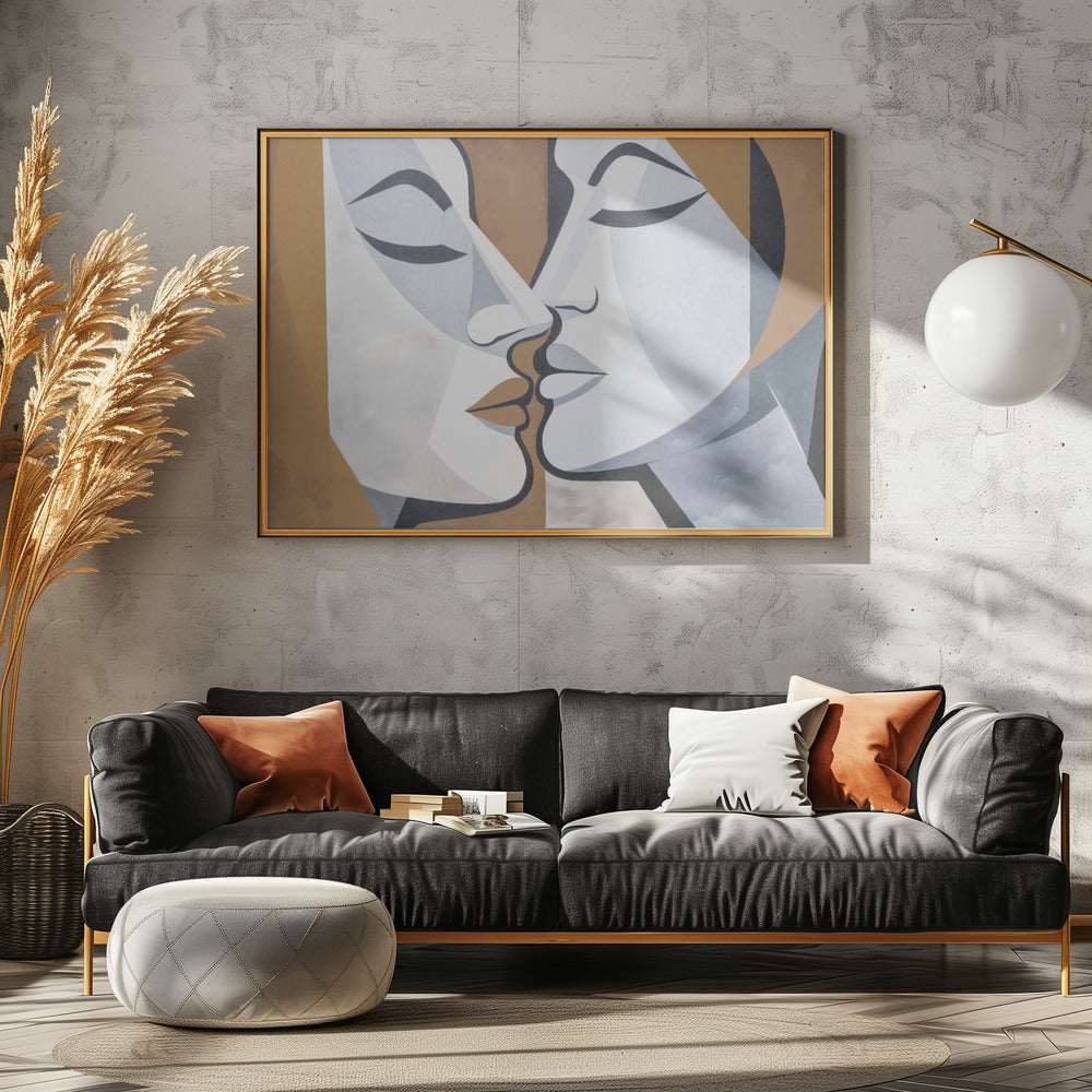 A Kiss Brown Grey | Canvas