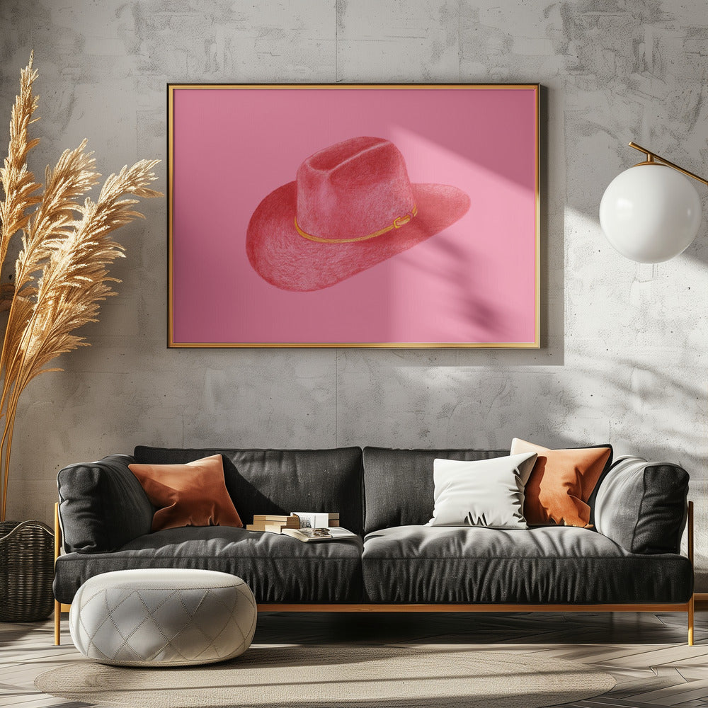 Red Stetson On Pink | Poster
