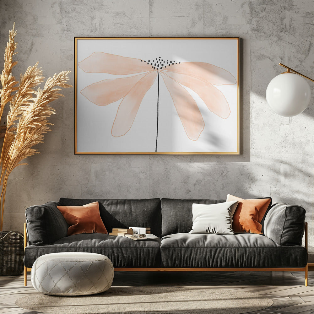 Delicate Peach Color Flower with Petals | Canvas