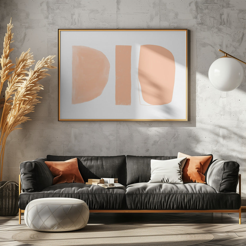 Abstract Shapes Peach | Canvas