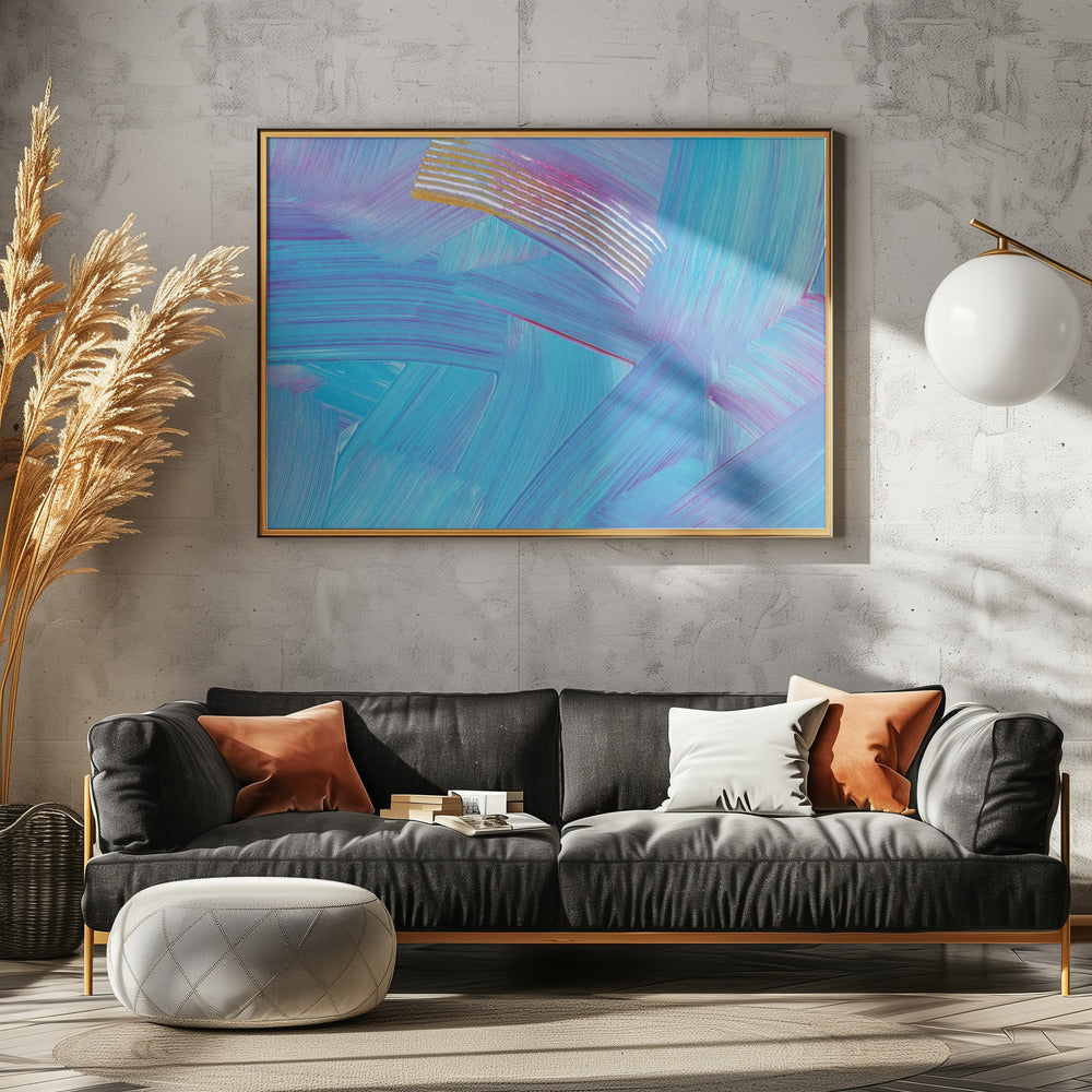 Vibrant Blue Brushstrokes | Poster
