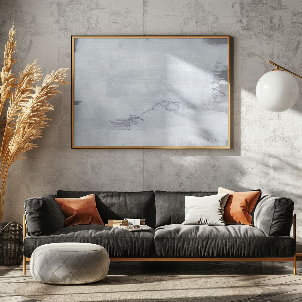 Abstract White Brushstrokes | Poster
