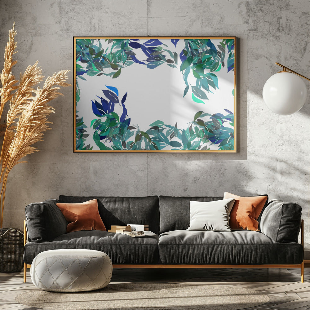 Teal Floral Mix | Poster