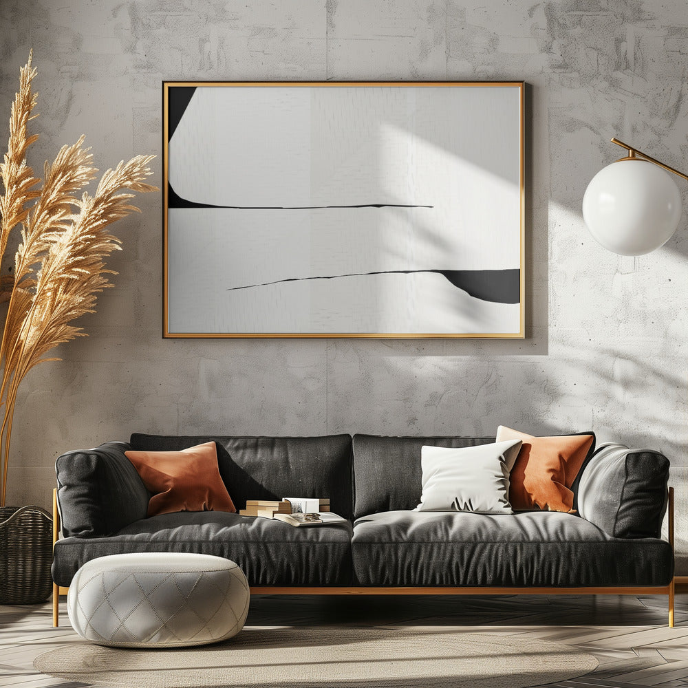 Black Stroke and White Woven Art 3 | Poster
