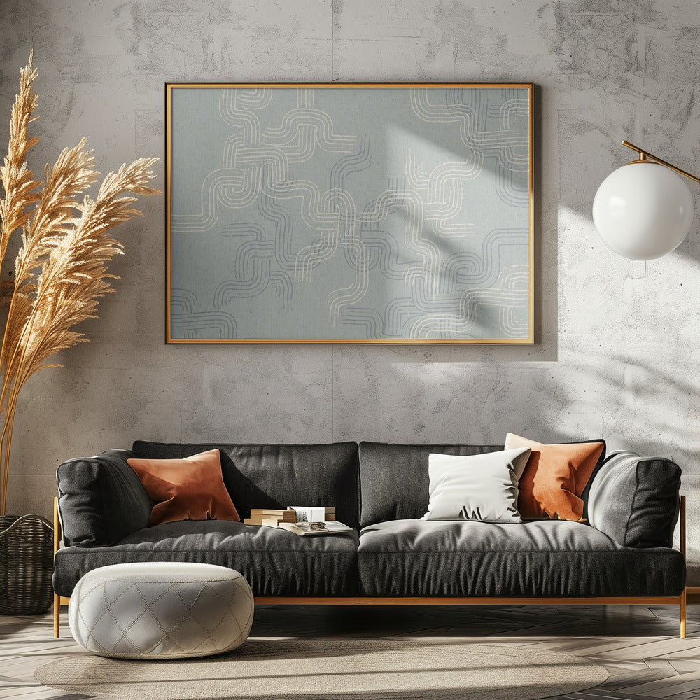 calming essentials traces concrete blue | Canvas