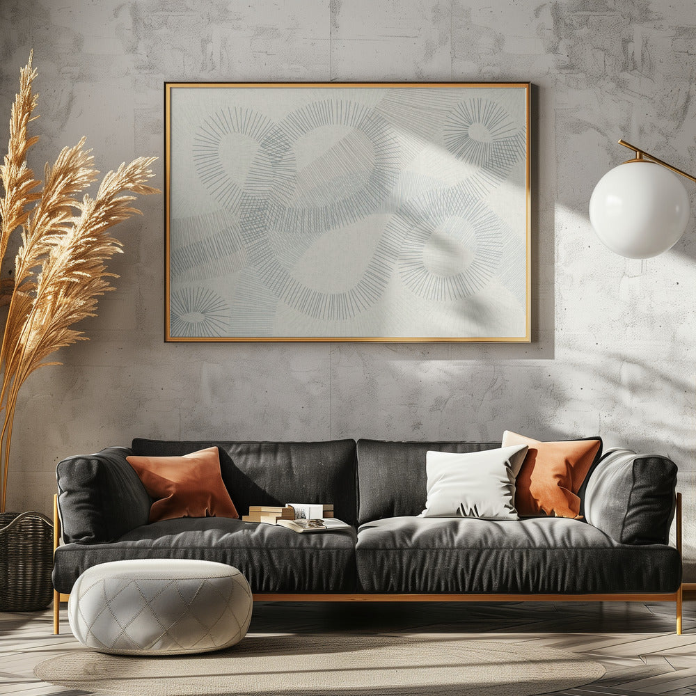 calming essentials Curved Lines blue | Canvas
