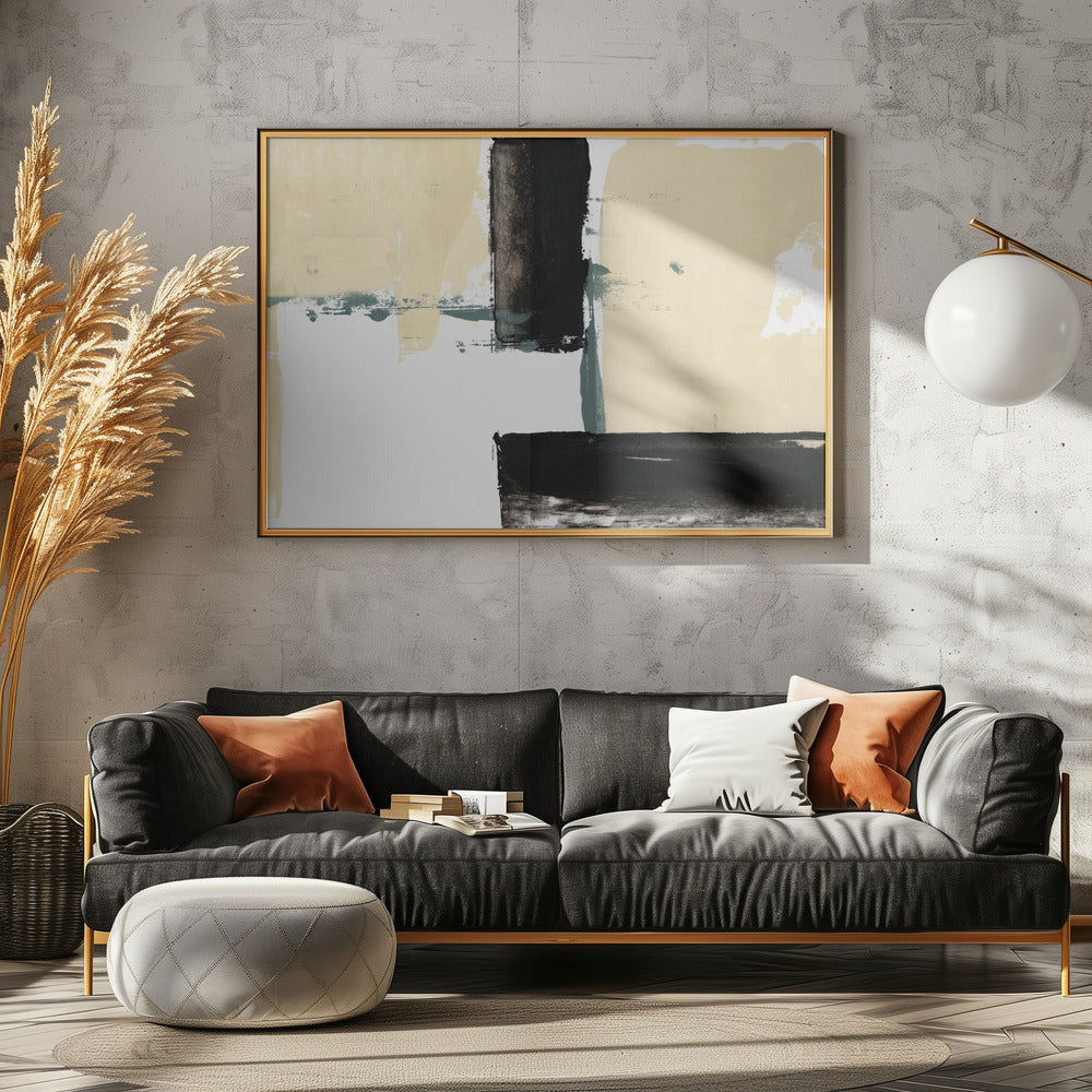 Neutral & Black Art Print No 1 | Poster