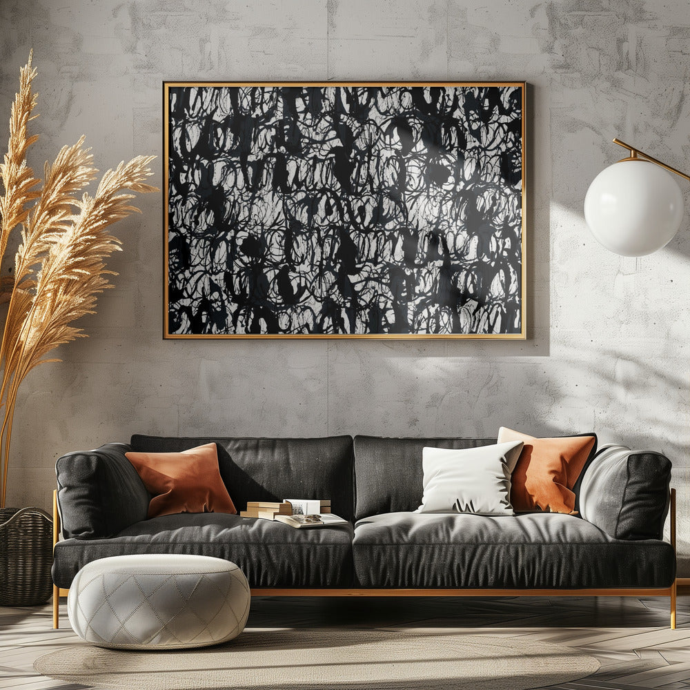 Abstract Ink Swirls Black 2 | Canvas