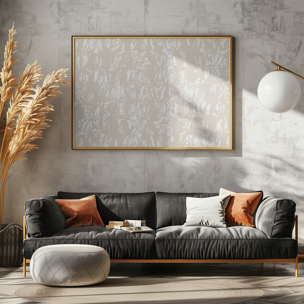 Abstract Ink Swirls Beige 1 | Canvas