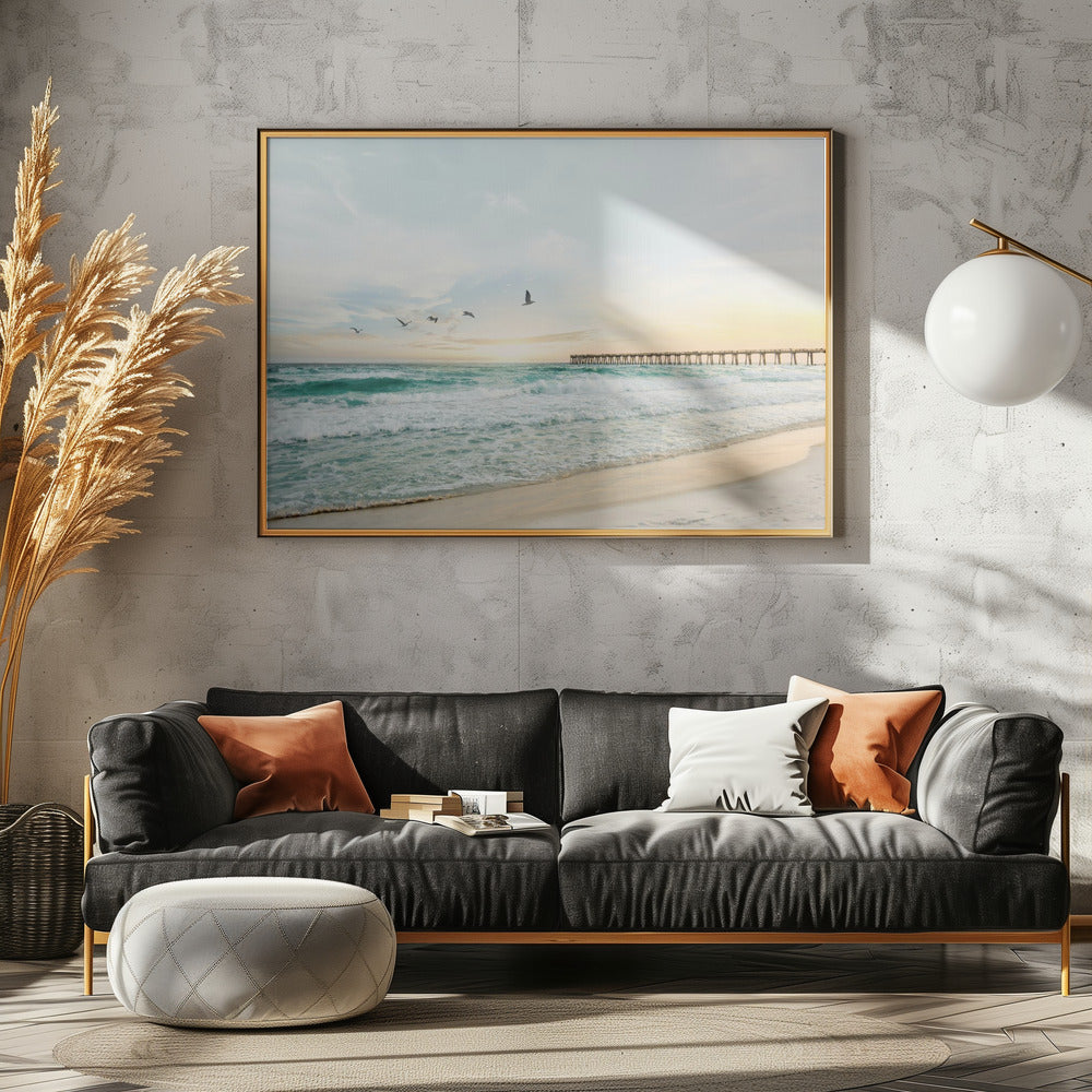 Birds At Pier | Poster