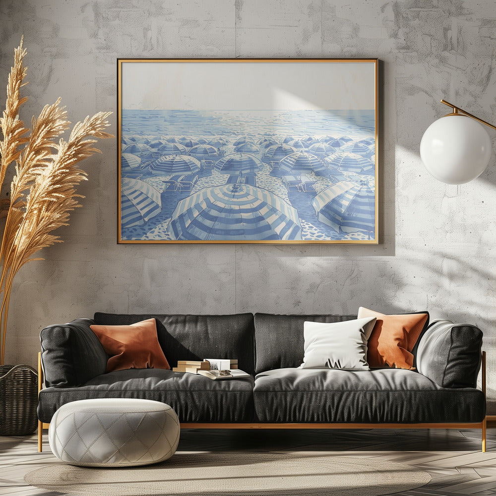 Striped Umbrellas Parchment | Poster