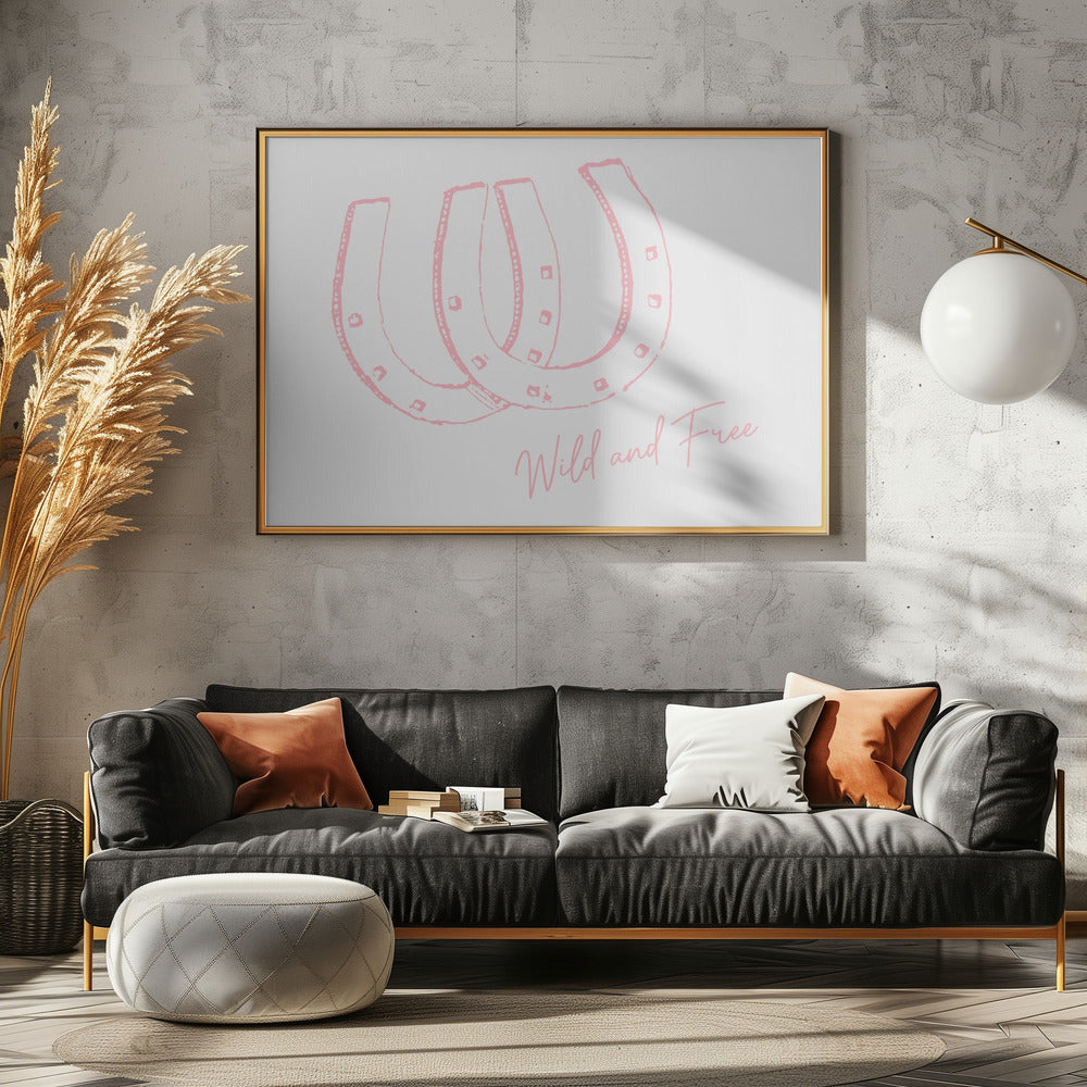 Horseshoe Wild and Free Pink | Poster