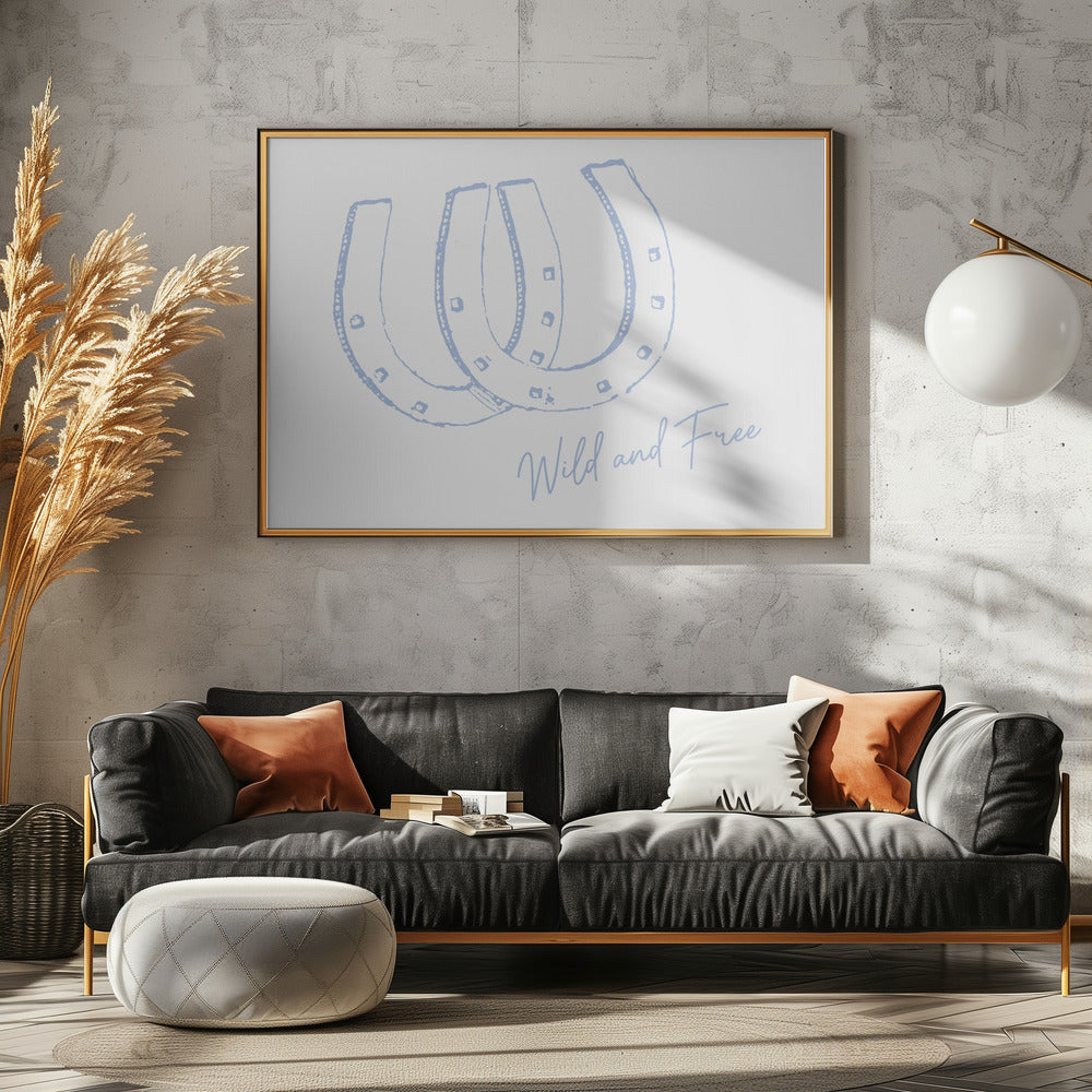 Horseshoe Wild and Free Blue | Canvas