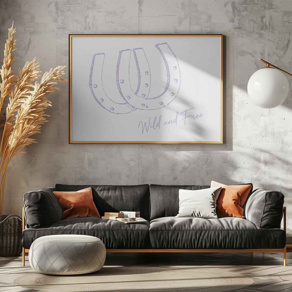 Horseshoe Wild and Free Purple | Canvas