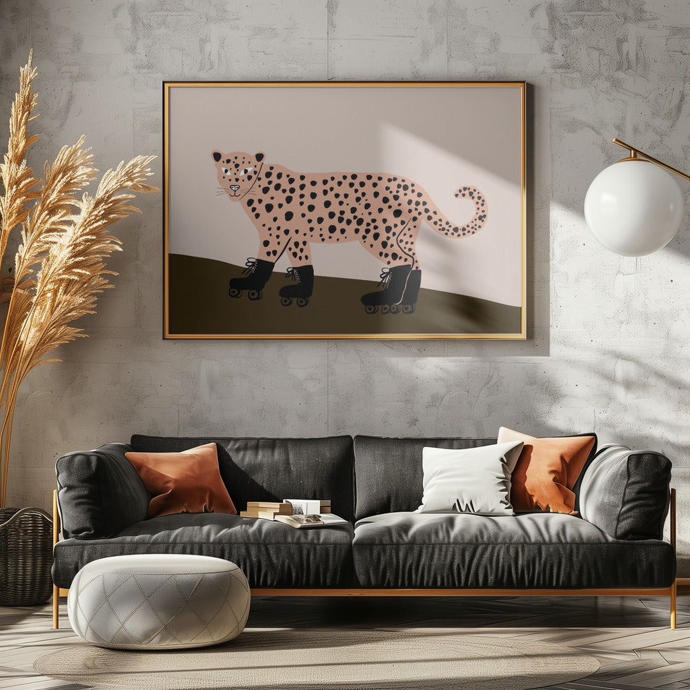 Leopard skating | Canvas