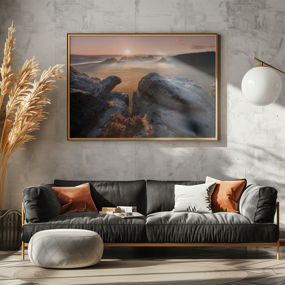 Sunrise on the rocks | Poster