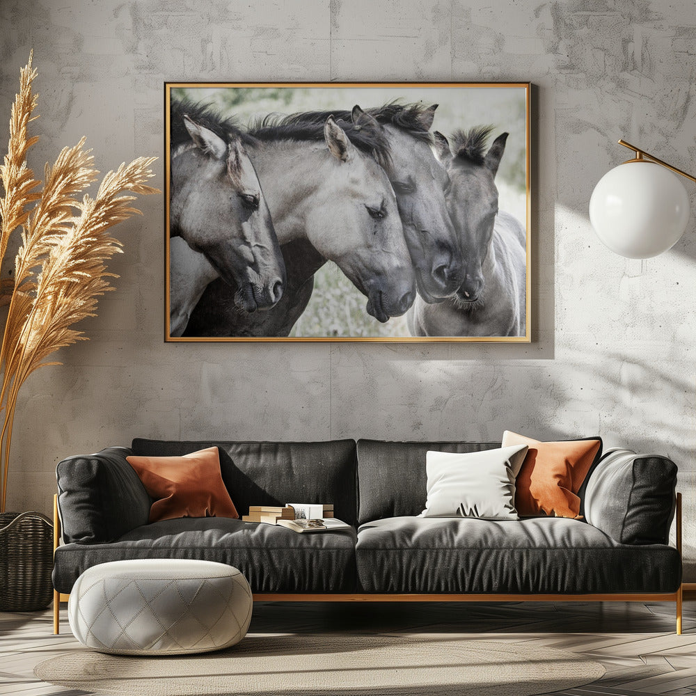 Four Konik Horses | Canvas