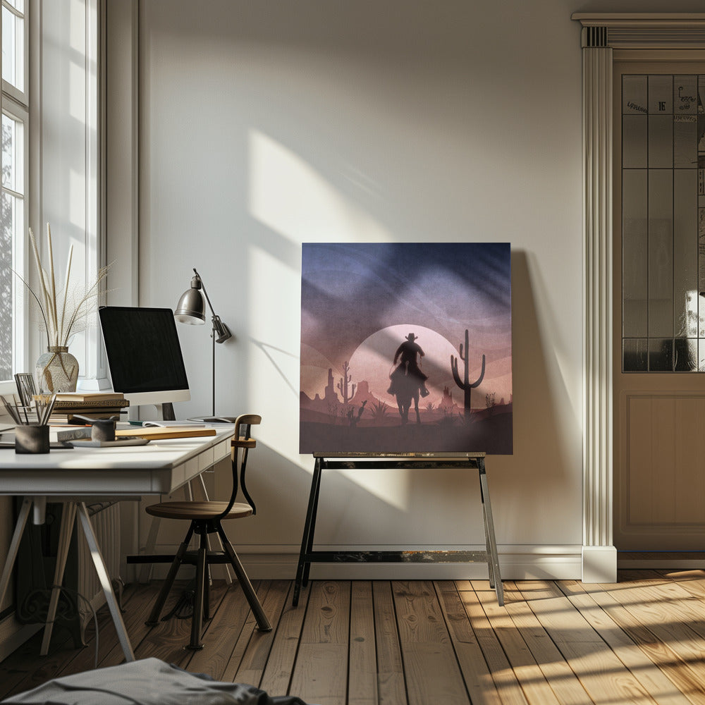 Desert Cowboy Sunset | Canvas