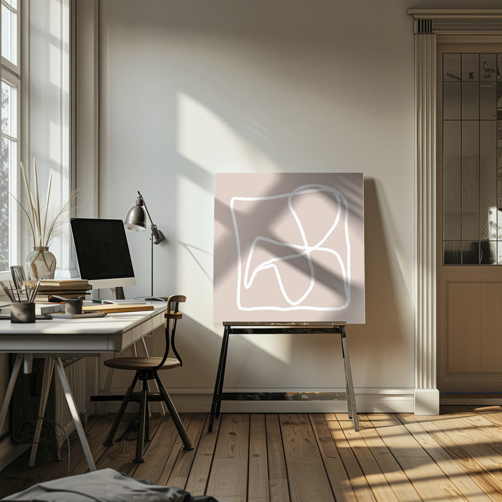 Beige abstract lines | Canvas
