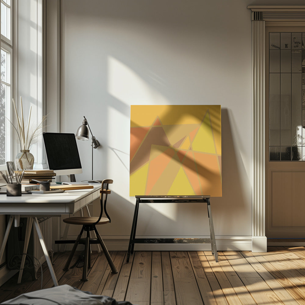 Golden abstract mountains | Canvas
