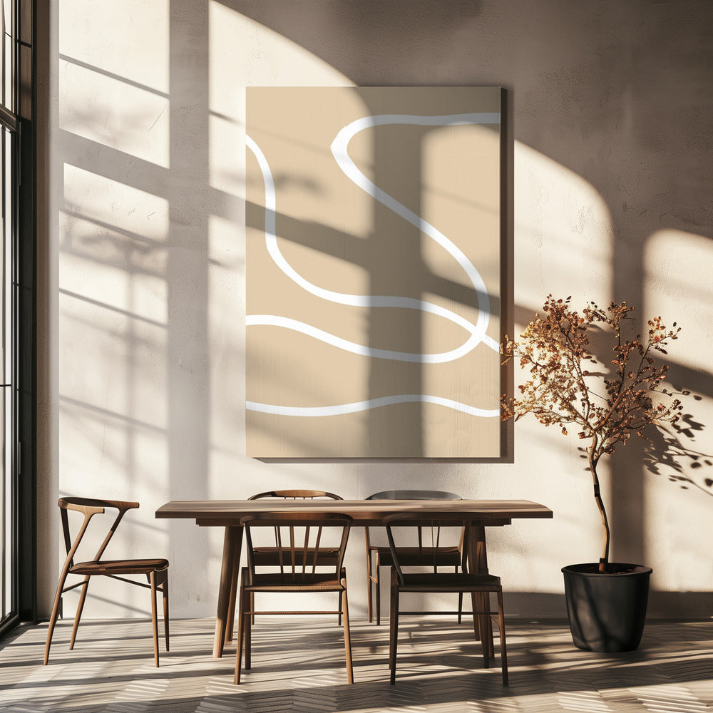 Beige Lines 01 | Canvas
