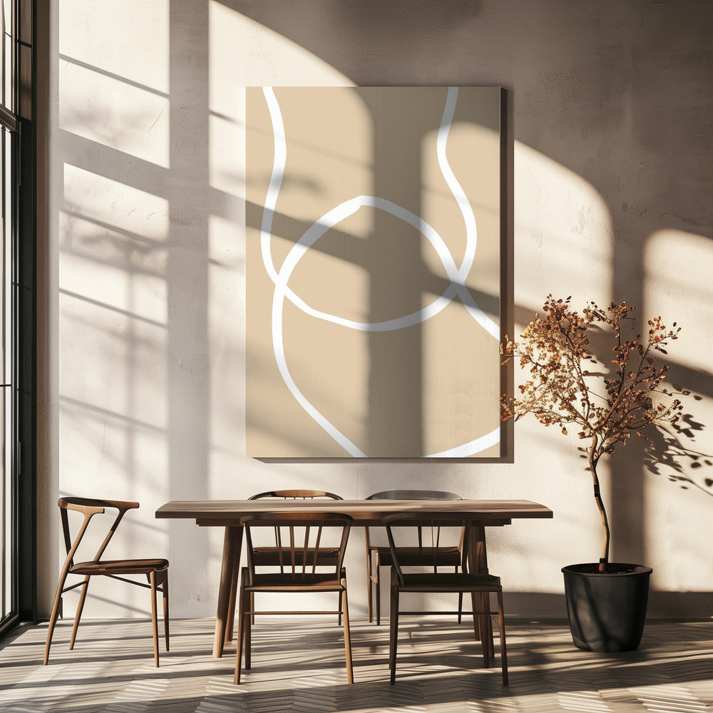 Beige Lines 04 | Canvas