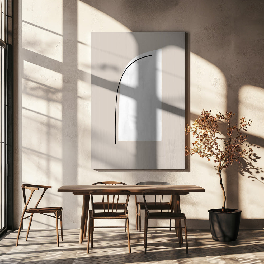 Curved Black Lines | Canvas