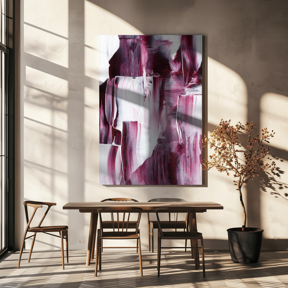 Crimson Brushstrokes | Canvas