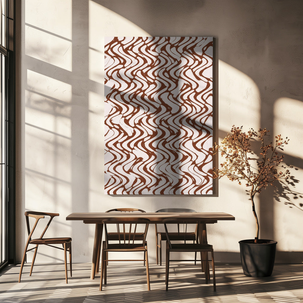 Wave of Mocha Lines | Canvas