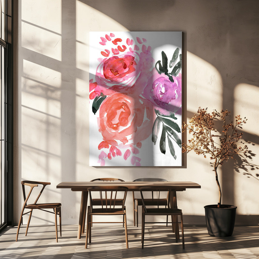 Maeko loose watercolor florals I | Canvas