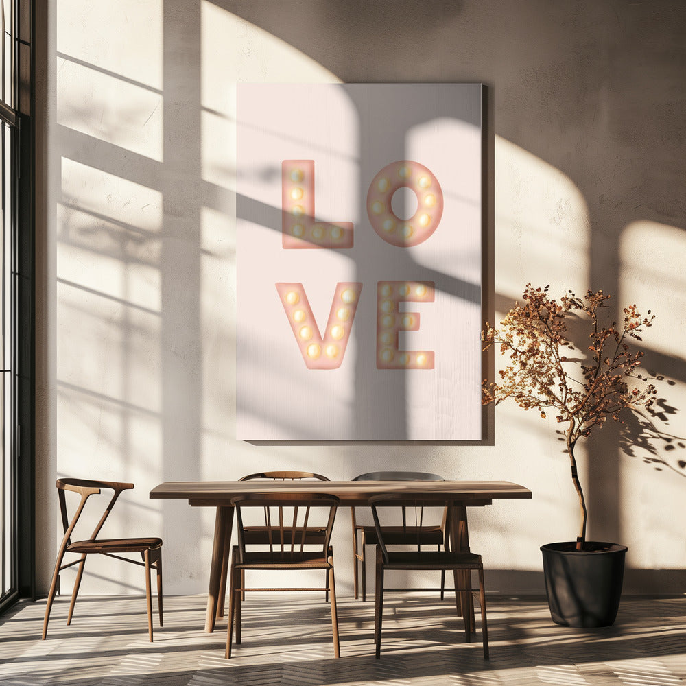 LOVE Light Letters Pink | Canvas