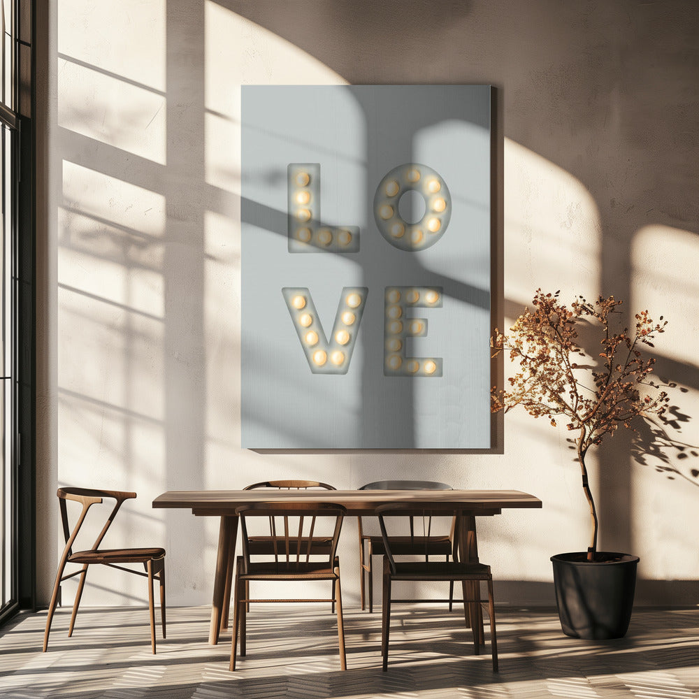 LOVE Light Letters Green | Canvas