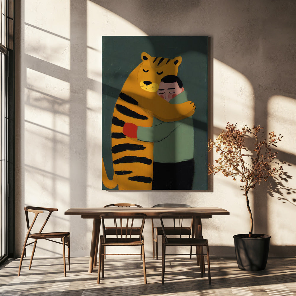 Tiger's Gentle Hug | Canvas