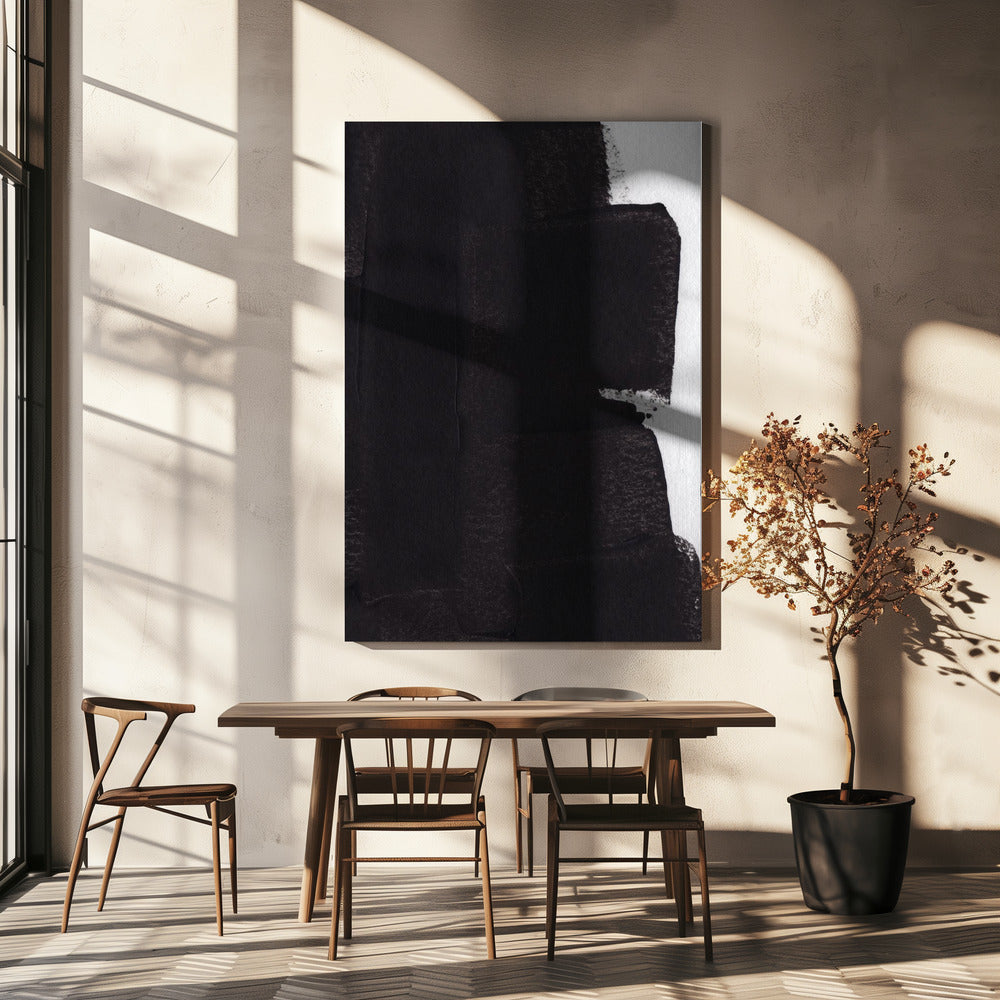 Textured Black Brushstrokes | Canvas