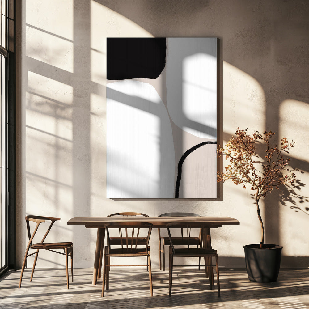 Black And Beige Geometric Shapes | Canvas