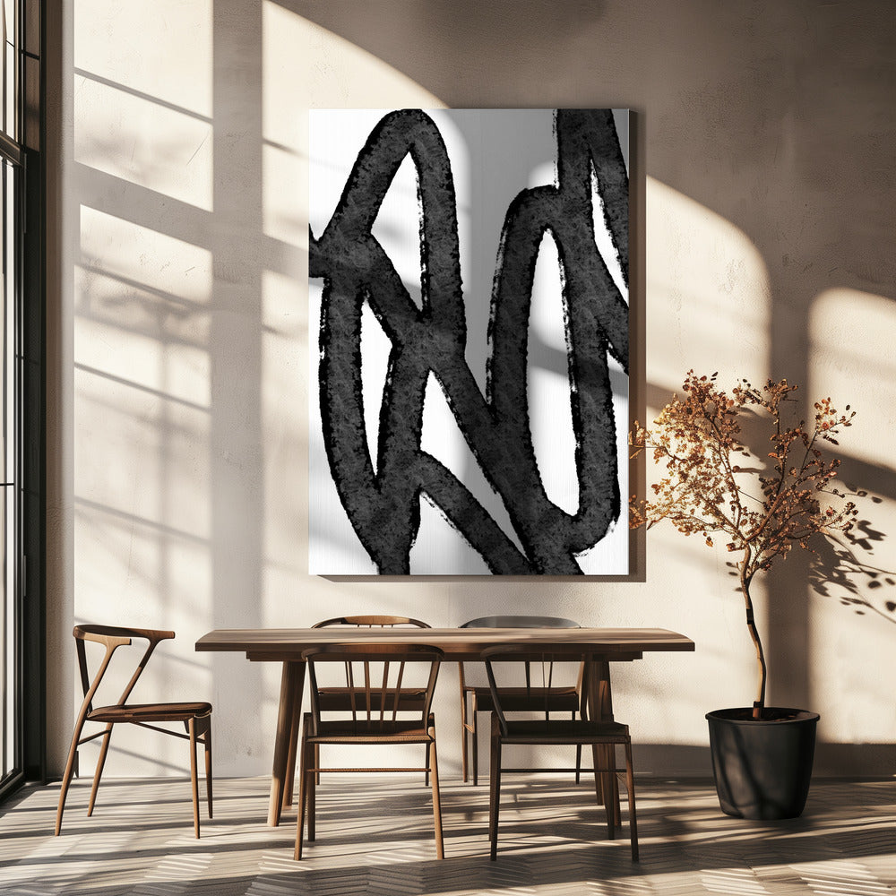 Black Brushstrokes On A White Background | Canvas