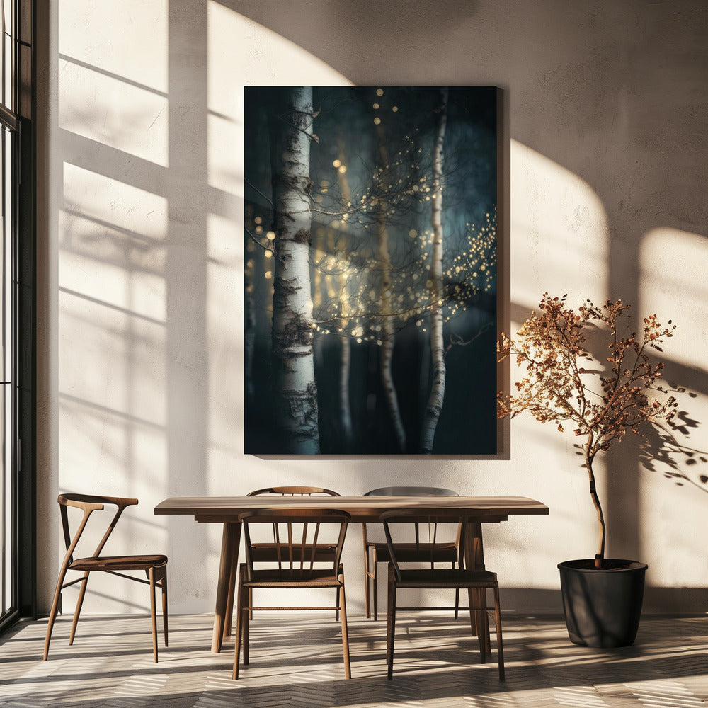 Twinkling Birch Grove | Canvas