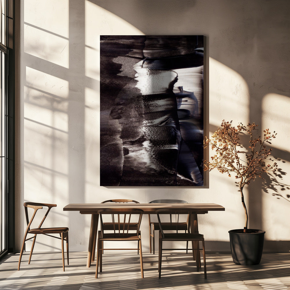 Monochrome Textures And Fluid Brushstrokes | Canvas