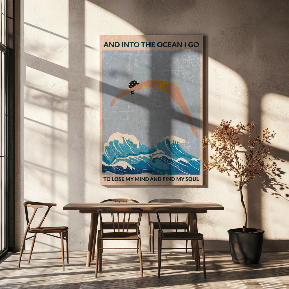 Into the Ocean (blue) Standard Wall Art | Canvas