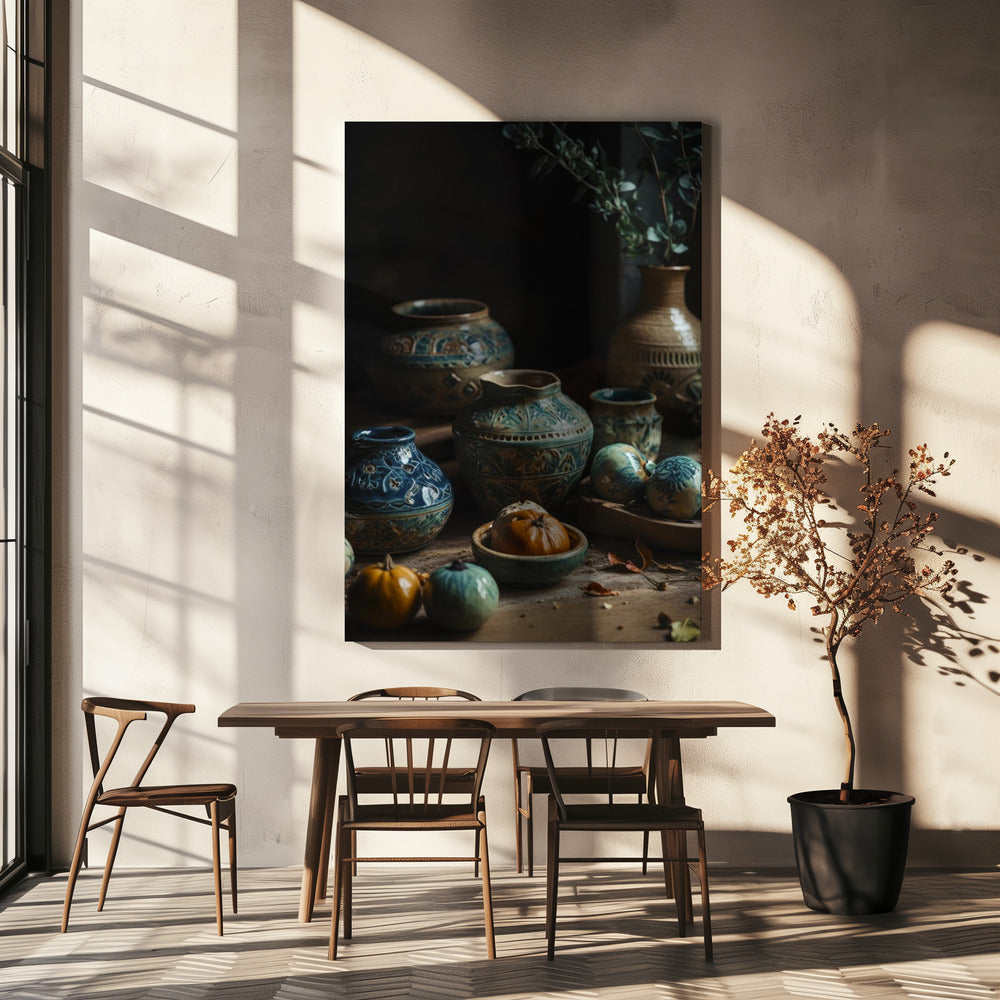 Ceramic Harvest Scene | Canvas
