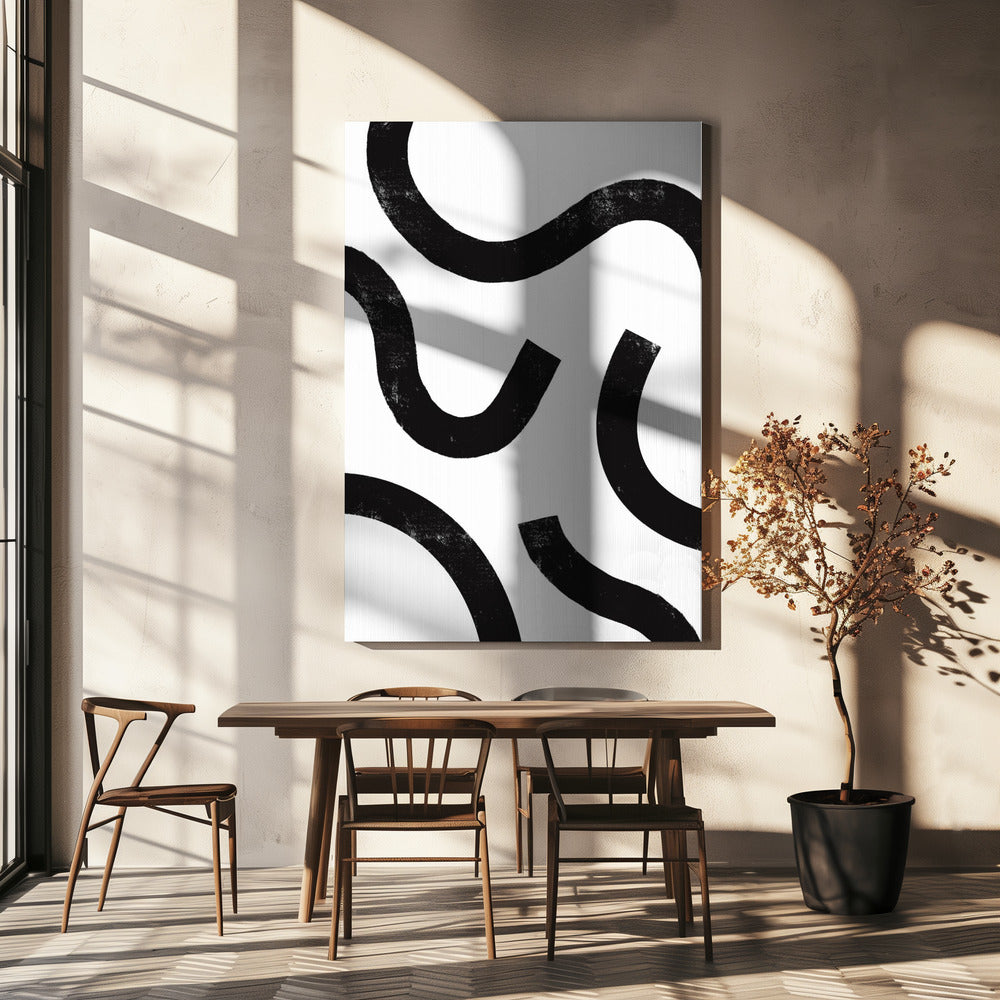 Curved Monochrome Paths | Canvas