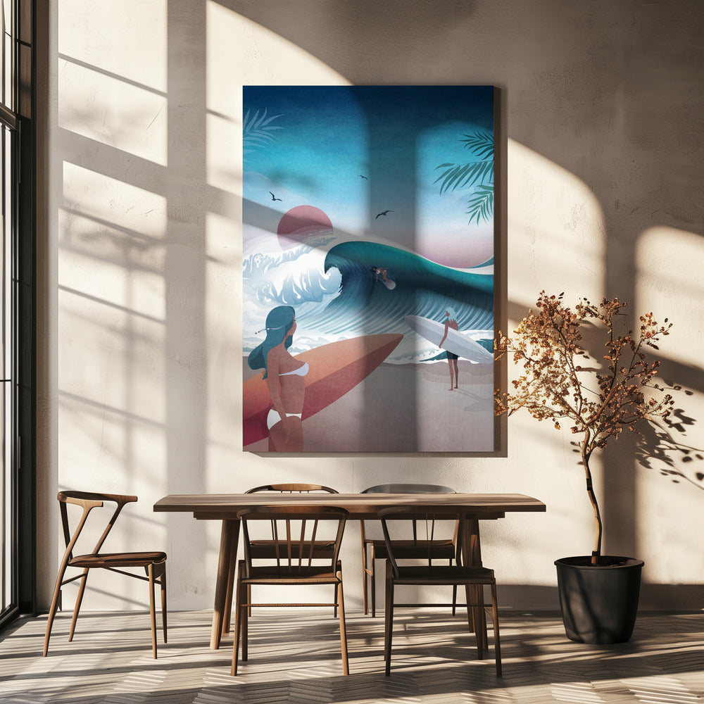 Sunset Surfing Scene | Canvas