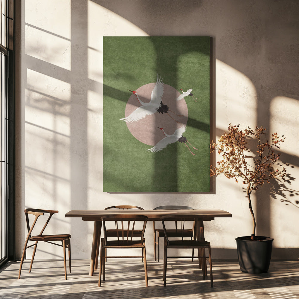 Cranes in Flight | Canvas