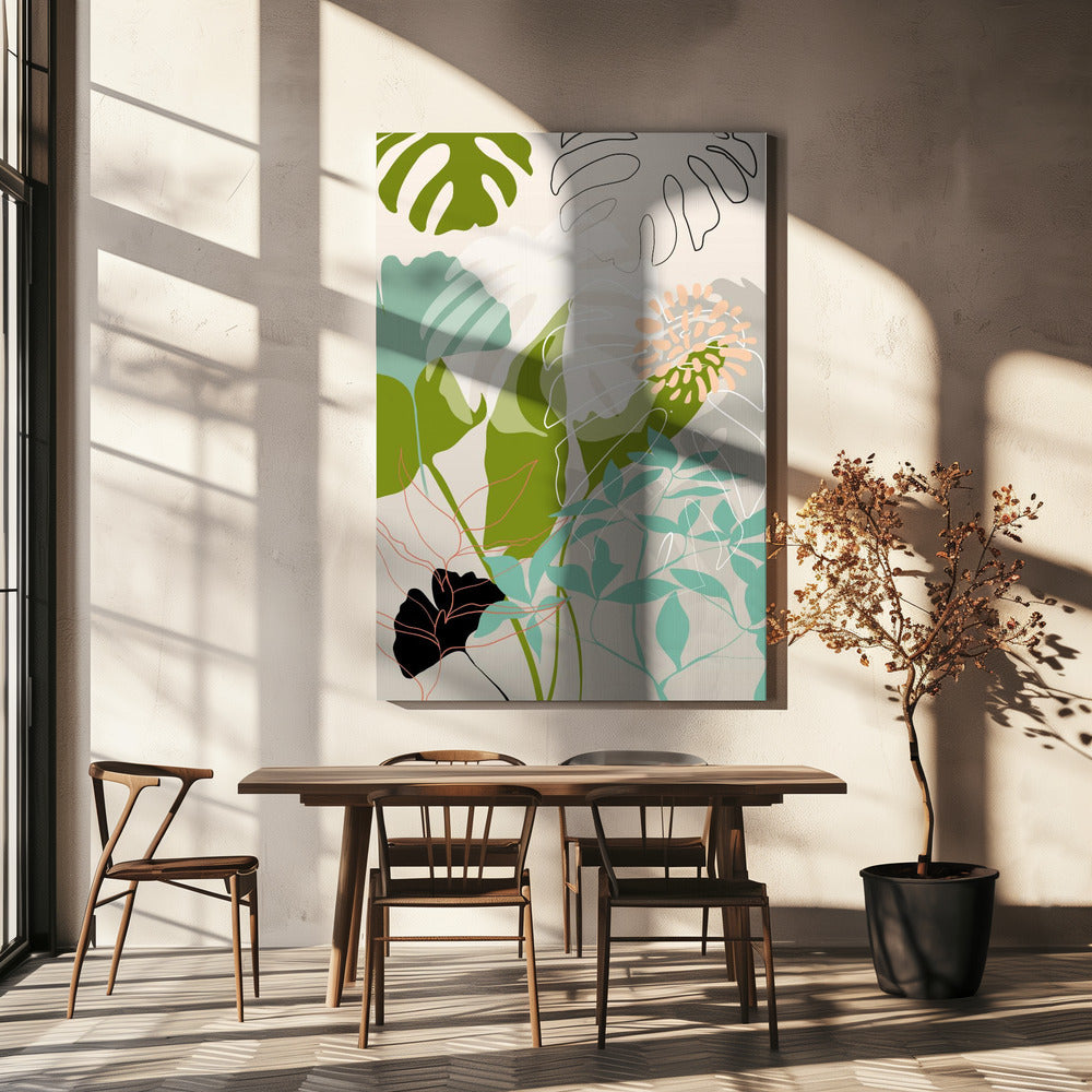 Leaves Line Boho3 Kopie | Canvas