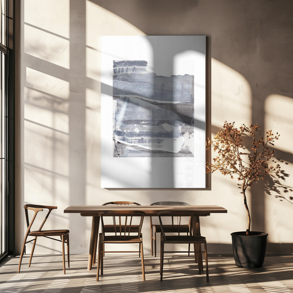 Gray and White Brushstrokes | Canvas