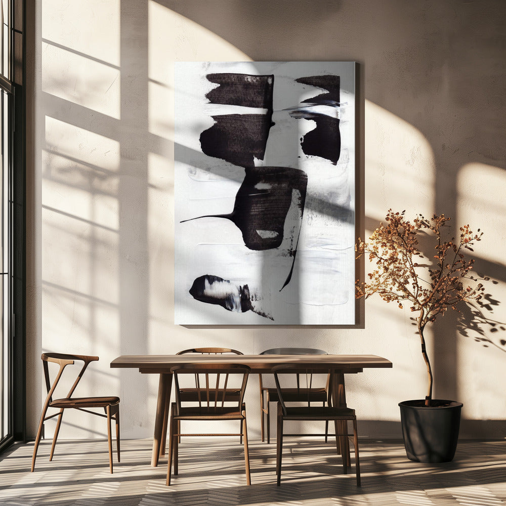 Expressive Monochrome Brushstrokes | Canvas
