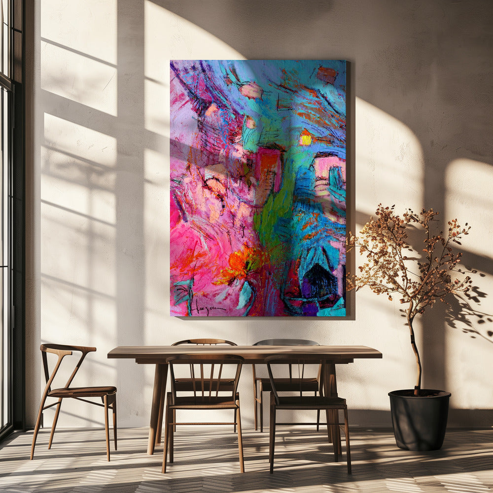 My Pink Cottage in the Garden | Canvas